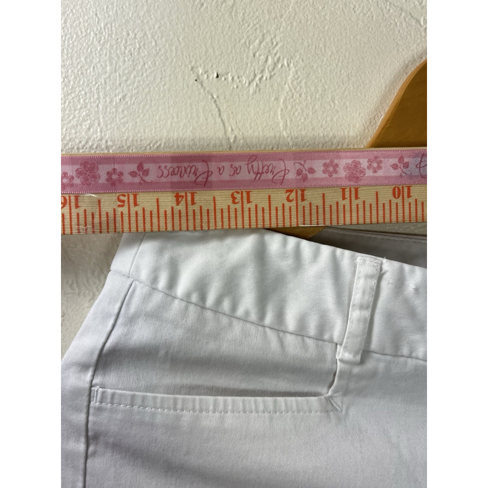 express chino shorts womens size 4 flat front mid rise white - Picture 9 of 11